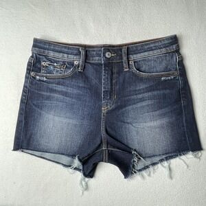 Jean Shop Amy Shorts Women 29 Dark Stone Distressed Raw Hem Excellent